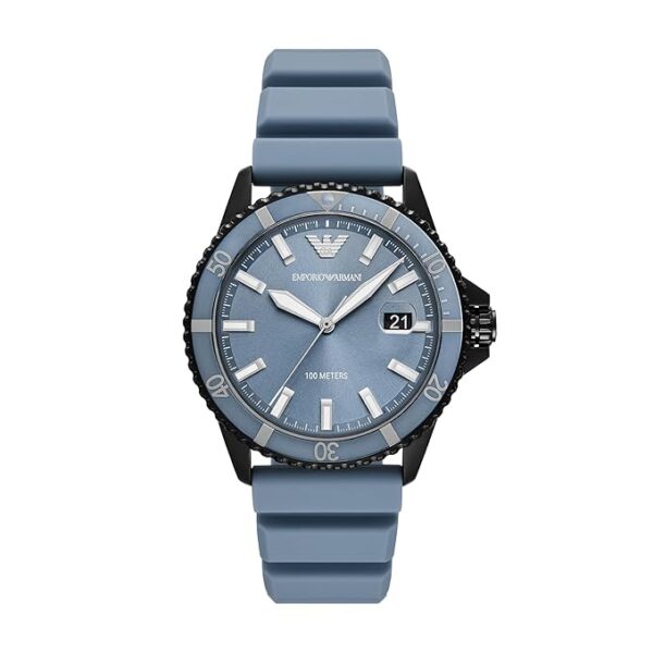 emporio armani n/a blue quartz silicone watch ar11685
