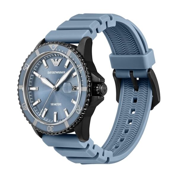 emporio armani n/a blue quartz silicone watch ar11685