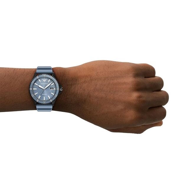 emporio armani n/a blue quartz silicone watch ar11685