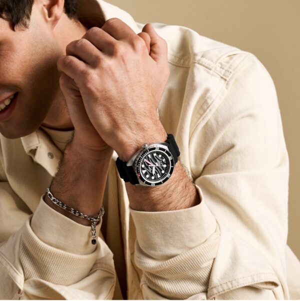 fossil analog black dial men's watch fs6062