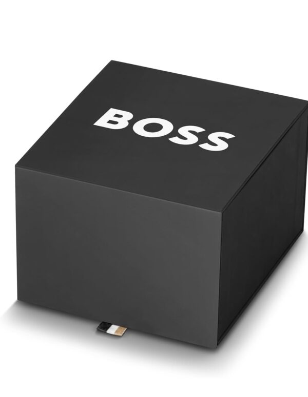 boss troper analog black dial men's leather watch 1514055