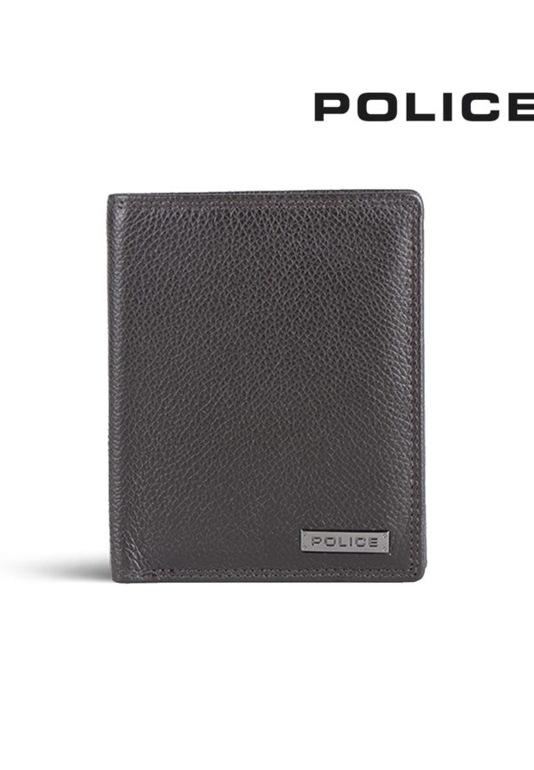 police branded wallet for men leather original | premium slim wallet for men stylish money bifold genuine leather gents purse with 8 card holder slots oak brown