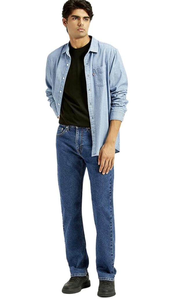 Levi's Men's 505 Straight Fit Mid Rise Jeans - Image 4