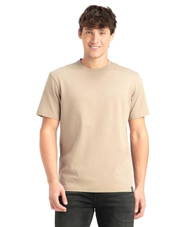 jockey 2714 men's super combed cotton rich solid round neck regular fit half sleeve t shirt