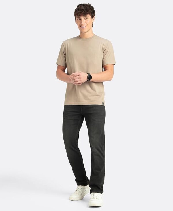 jockey 2714 men's super combed cotton rich solid round neck regular fit half sleeve t shirt