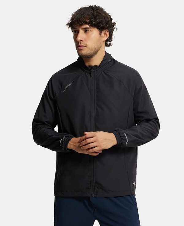 jockey mv40 men's microfiber fabric water resistant regular convertible hoodie active wear jacket