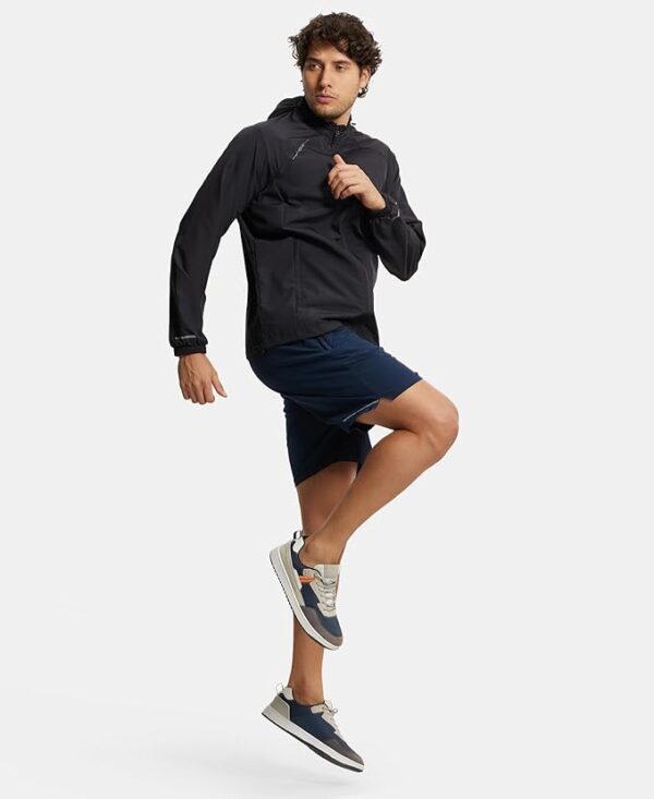 jockey mv40 men's microfiber fabric water resistant regular convertible hoodie active wear jacket