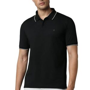 louis philippe men's cotton regular fit solid added stretch for comfort t shirt