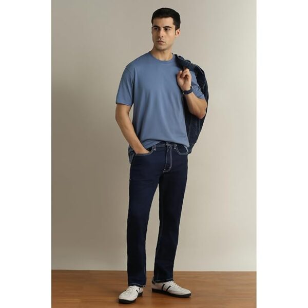 peter england men's regular fit denim jeans for daily casual wear
