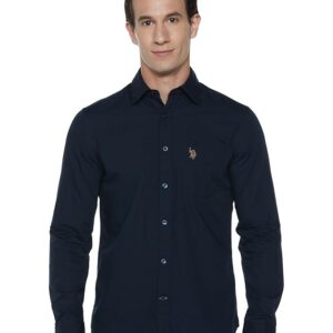 u.s. polo assn. men's solid regular fit shirt