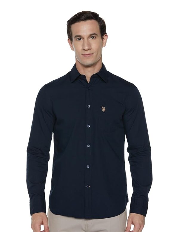 u.s. polo assn. men's solid regular fit shirt