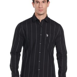 u. s. polo assn. men's striped tailored fit shirt