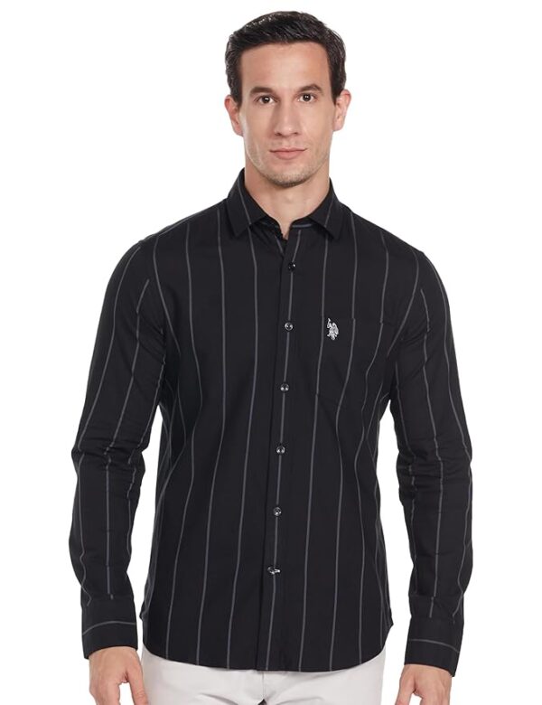 u. s. polo assn. men's striped tailored fit shirt