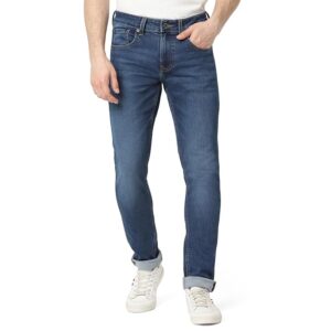 spykar men blue skinny fit low rise casual jeans