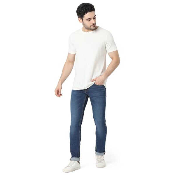 spykar men blue skinny fit low rise casual jeans