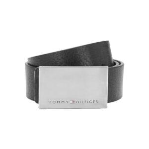 tommy hilfiger men's leather belt (th/amosrev0107m 90 cm black/grey m 90 cm)