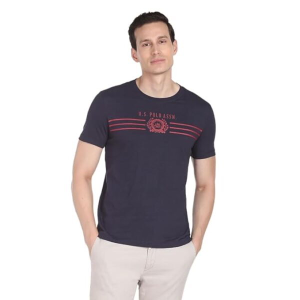 u.s. polo assn. men's cotton regular fit crew neck brand print t shirt