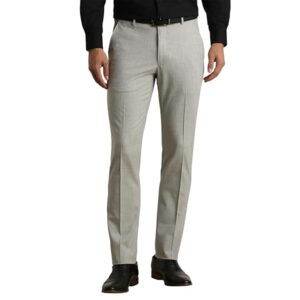 van heusen men mid rise slim fit cotton blend workwear trouser