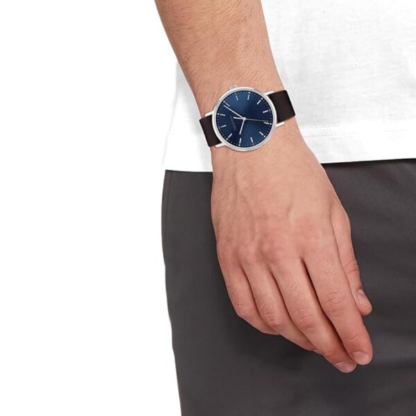 calvin klein modern analog blue dial men's watch 25200052